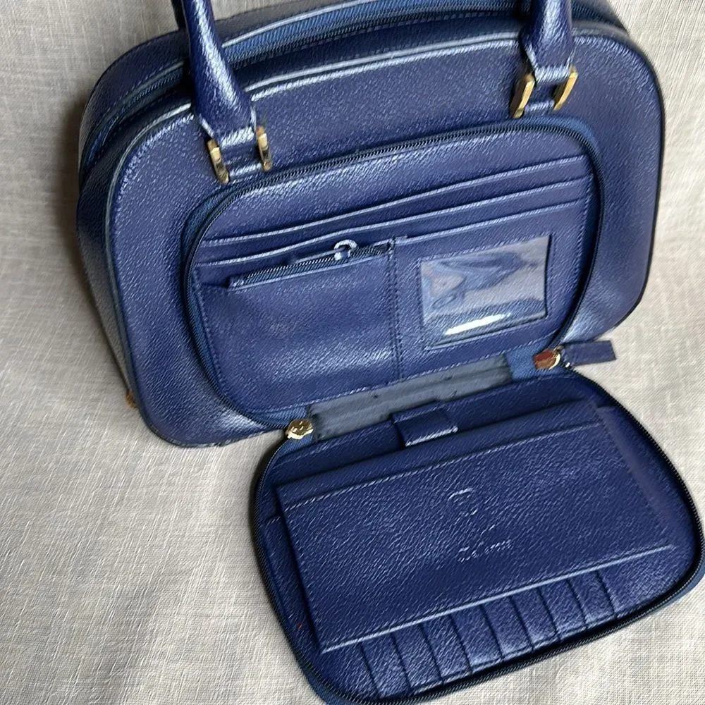 Navy Satchel w/built in Wallet